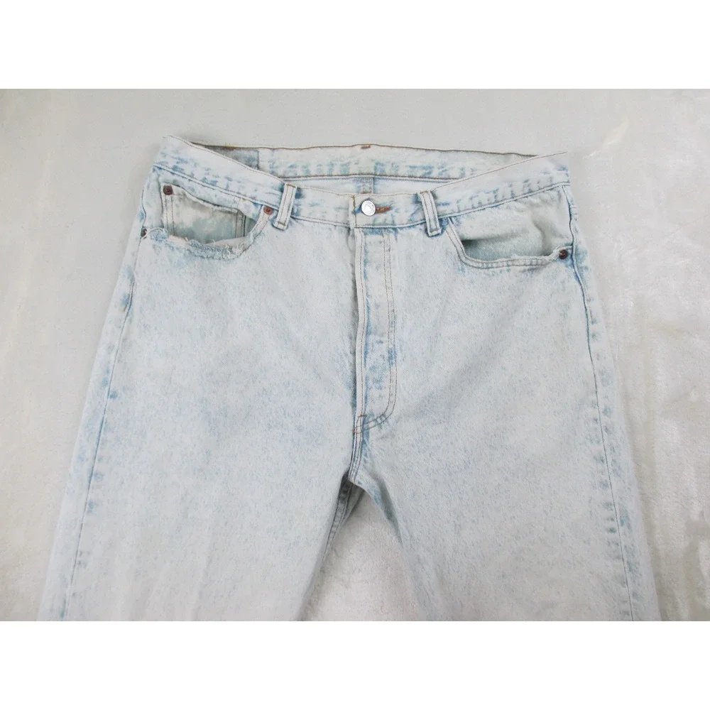 VINTAGE Levi's 501 Pants Mens 38 Blue Denim Jeans Straight Buttonfly‎ Stonewash*